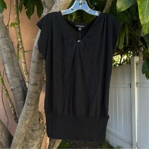 NWT Banana Republic Black Cotton & Silk Blend Top.